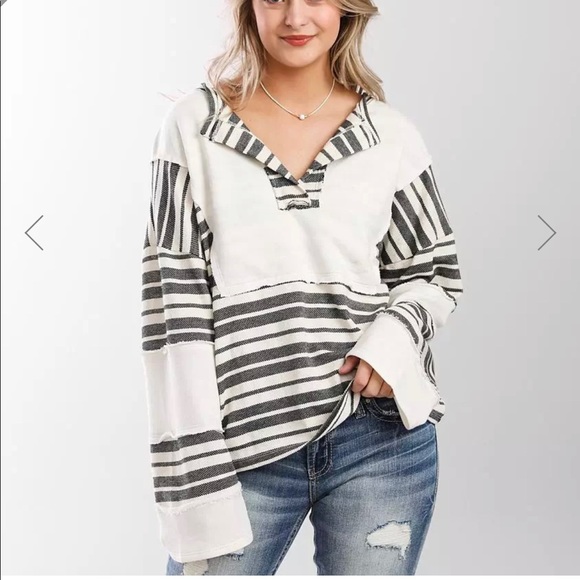 BKE Striped French Terry Top - Picture 6 of 6